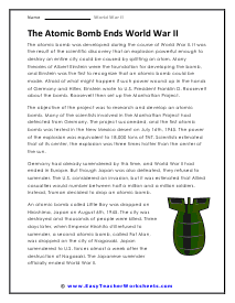 World War II Worksheets