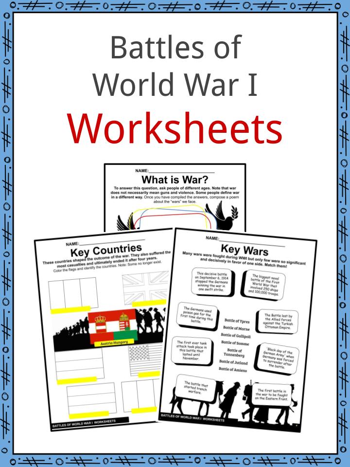 Battles of World War I Facts, Worksheets &  Causes of WWI For Kids