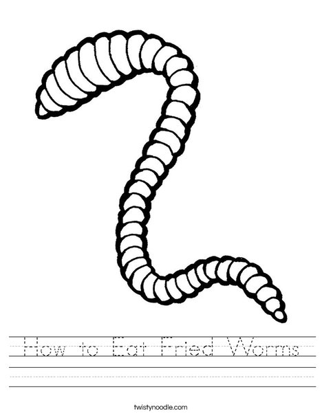How to Eat Fried Worms Worksheet - Twisty Noodle