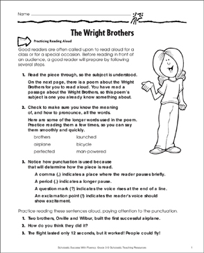 wright brothers worksheet