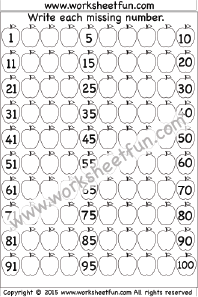 write 1 100 worksheet