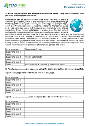 Paragraph Writing EAP Worksheets