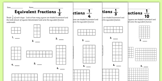 Equivalent Fractions Worksheet Pack | Maths Resource