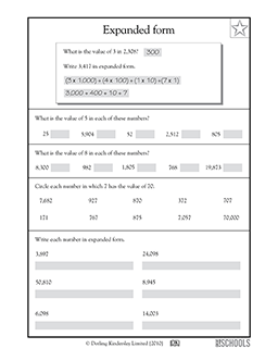 Expanded form, 4th grade | 4th grade Math Worksheet | GreatSchools