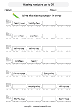 Grade 1 writing number words up to 100 math school worksheets for ...