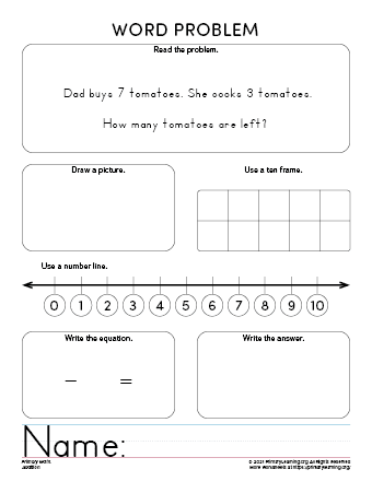 Subtraction Word Problem #9  