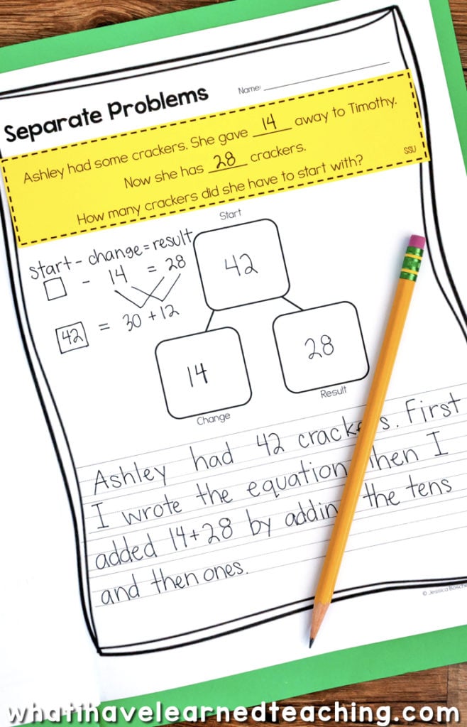 write out words in subtraction