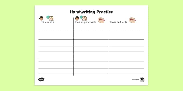 Sight Words Handwriting Practice Worksheet (teacher made)