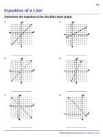 write the equation of a line worksheet