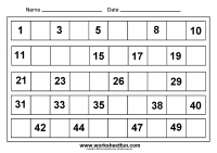 Numbers 1 - 50 / FREE Printable Worksheets - Worksheetfun / Page 2
