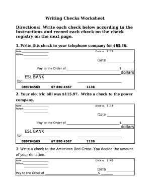 Check Writing Worksheets PDF: Complete with ease | airSlate SignNow