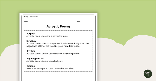 writing a poem worksheet