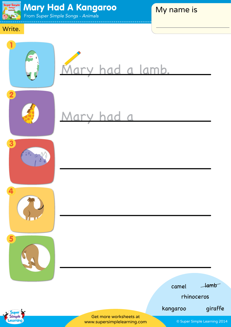 writing a sentence worksheet