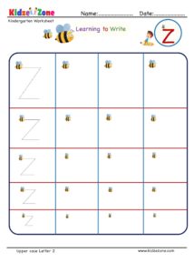 Master Writing Letter Z - Writing in blank space- KidzeZone