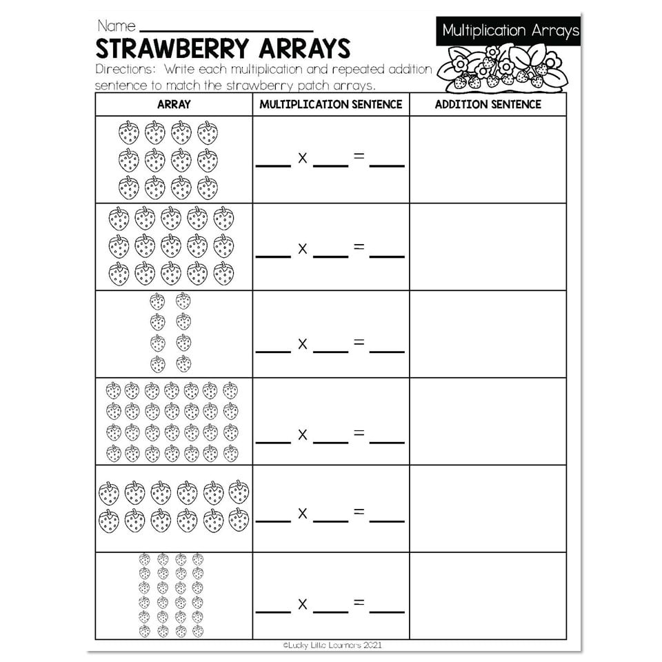 Spring - Early Finishers 2nd Grade - Math - Multiplication Arrays ...
