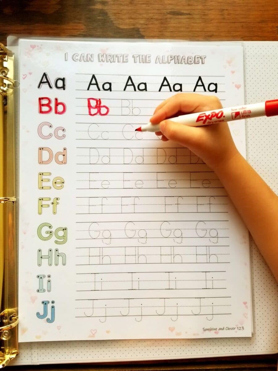 writing alphabet worksheet for kids