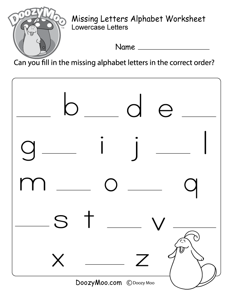 writing alphabet worksheet for kindergarten