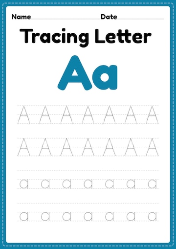 Premium Vector | Tracing letter a alphabet worksheet for ...