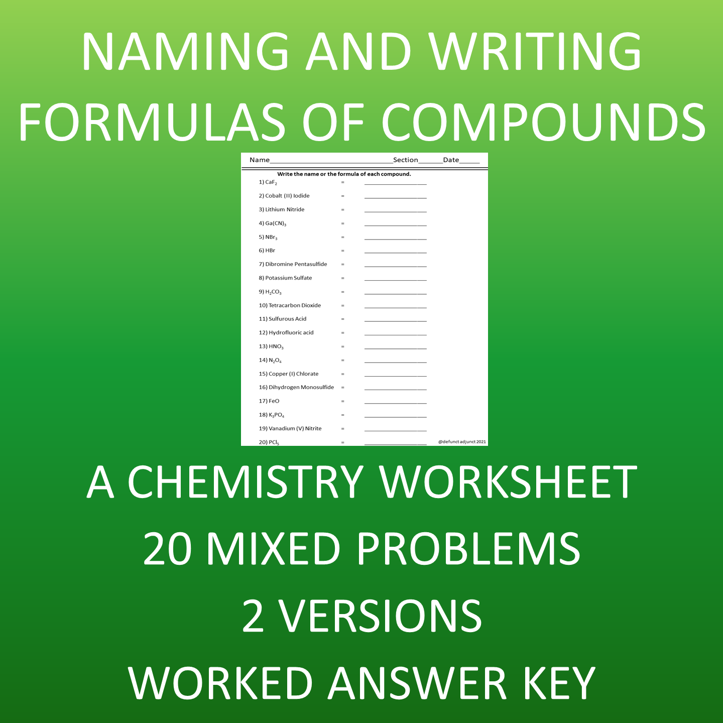writing and naming compounds worksheet