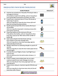 Writing Inequalities from Word Problems