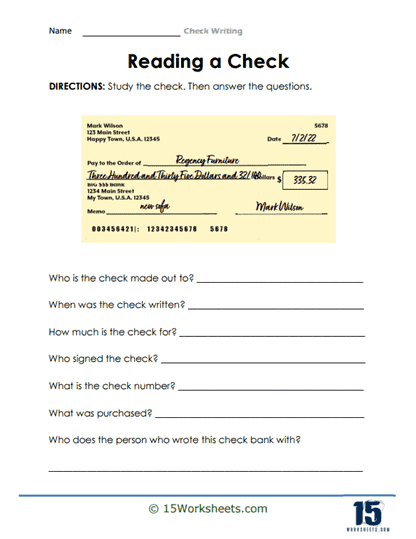 Check Writing Worksheets - 15 Worksheets Library
