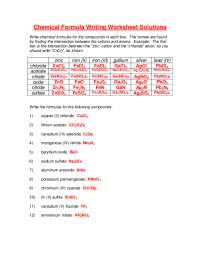 Chemical Formula Writing Worksheet Solutions | Exercises Chemistry ...