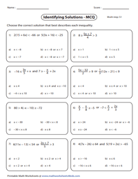 Compound Inequalities Worksheets