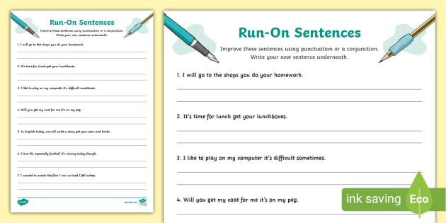 Run-On Sentences Activity (teacher made) - Twinkl