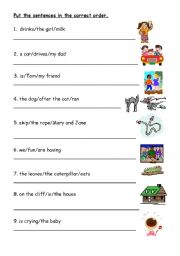 Put sentences in the correct order - ESL worksheet by isajos123
