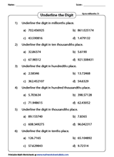 writing decimals in words worksheet