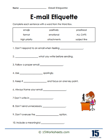 Email Etiquette Worksheets - 15 Worksheets Library