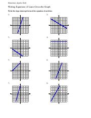 writing equations of lines from a graph worksheet