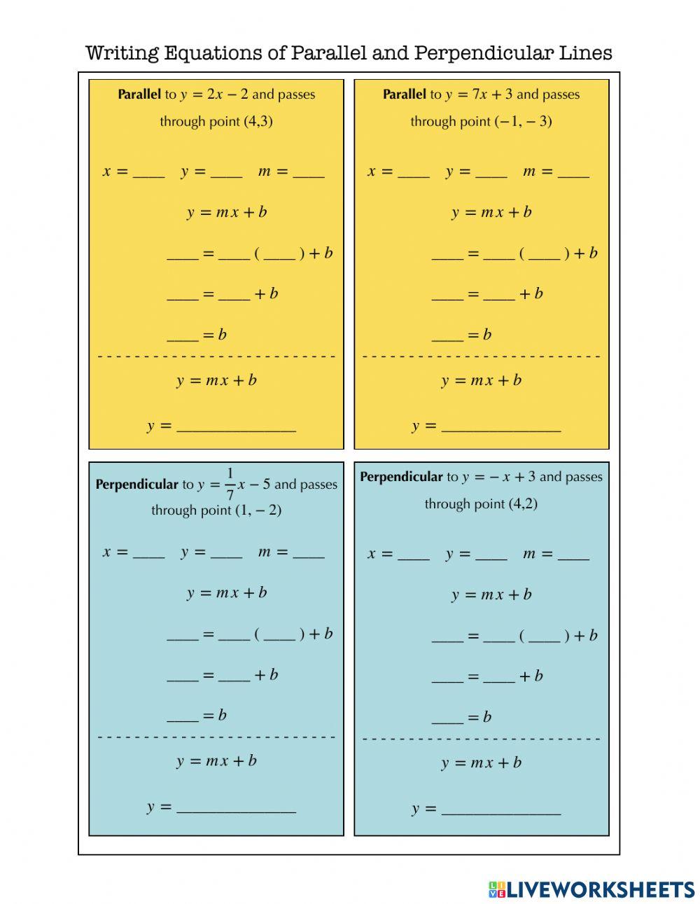 writing equations of lines worksheet answers