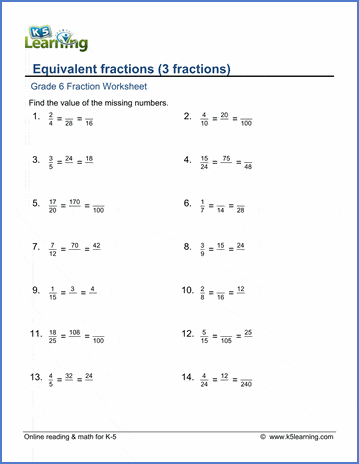 writing equivalent fractions worksheet