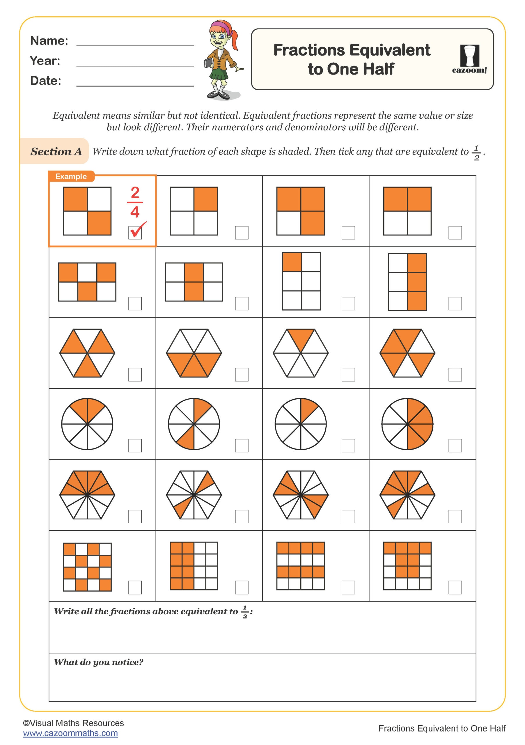 writing equivalent fractions worksheet