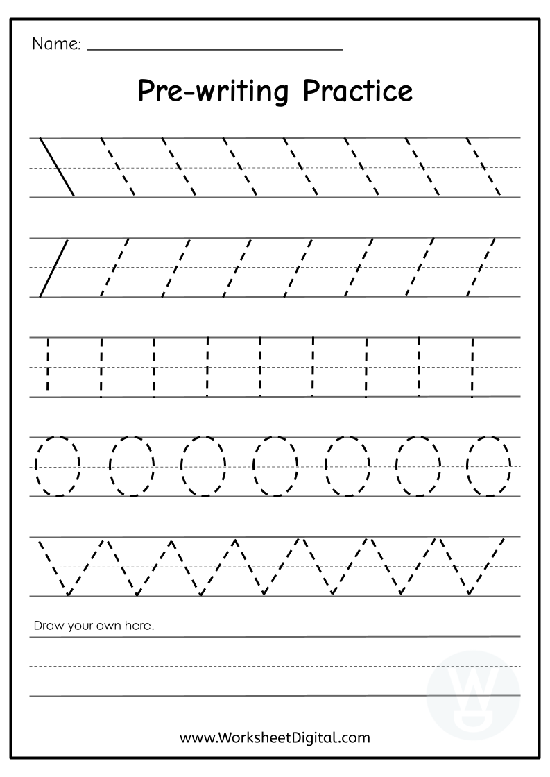 Pre Writing Practice - Worksheet Digital