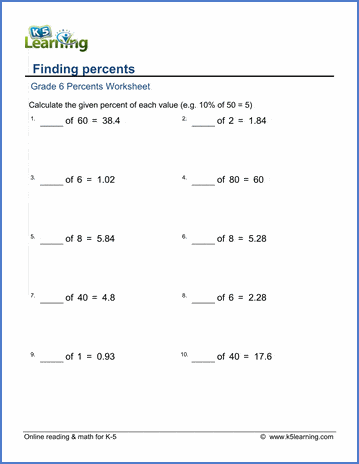writing fractions as percents worksheet