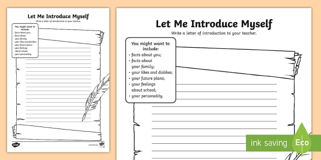 Writing a Self-Introduction Worksheet - KS2 Resource