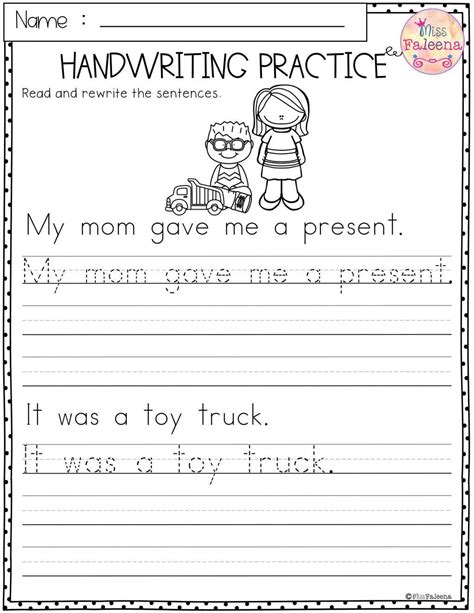 Handwriting Worksheets Free For Kindergarten