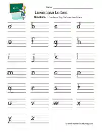 Lowercase Letters Writing Worksheet by Teach Simple