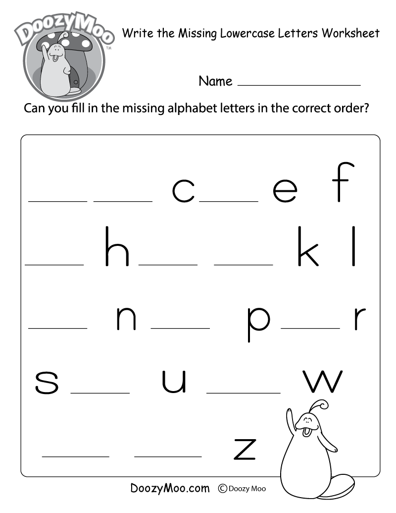 Missing Letter Worksheets (Free Printables) - Doozy Moo