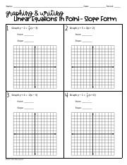 writing linear equations in slope intercept form worksheet pdf
