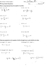 Review of slope intercept - *u* -- J *. S&  Kuta Software ...