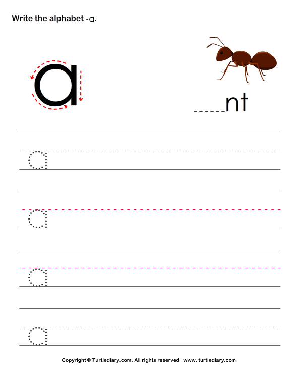 writing lowercase letters worksheet