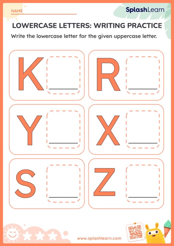 writing lowercase letters worksheet