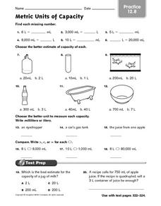writing meters liters and grams worksheet answers