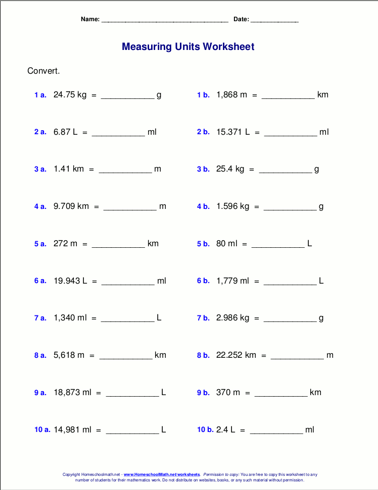 writing meters liters and grams worksheet answers