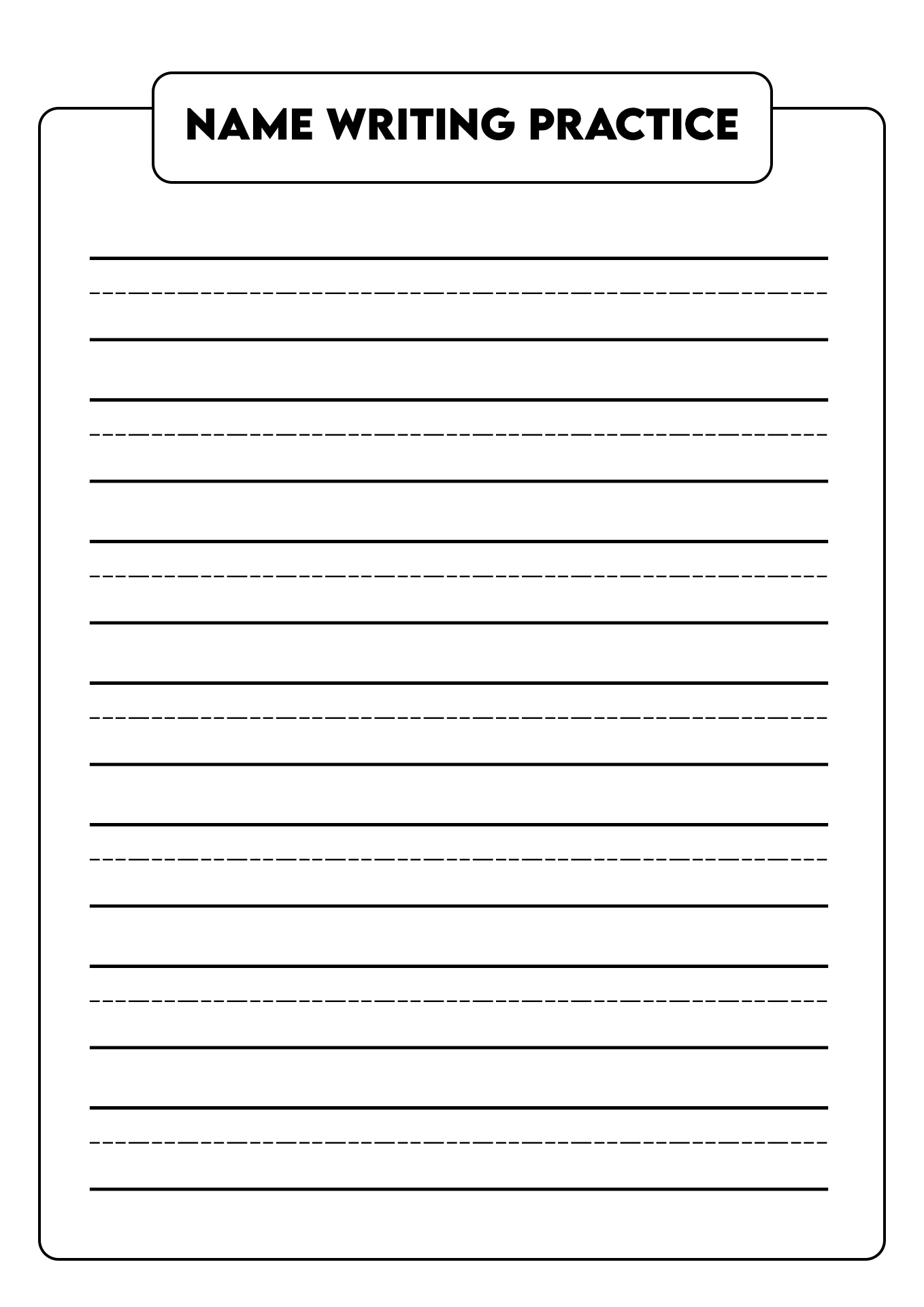 13 Worksheets Practice Writing Their Names - Free PDF at ...