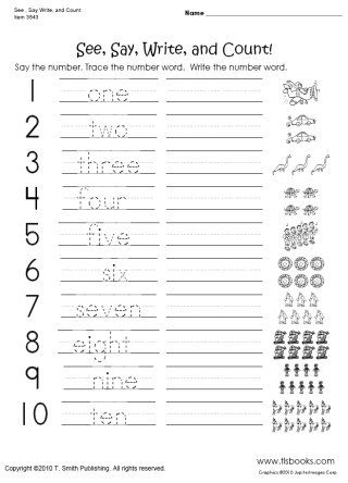 writing number words worksheet for kindergarten