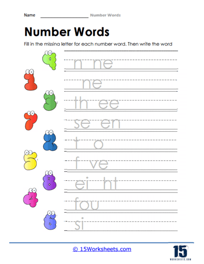 writing number words worksheet for kindergarten